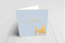 Handgeschreven blauw en goud